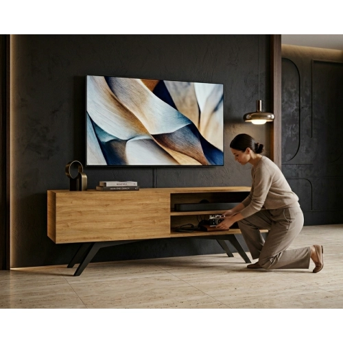 Szafka RTV-13 Drewno Lite Dąb Loft Lakierowany Rozmiary od 60 cm do 200 cm PREMIUM